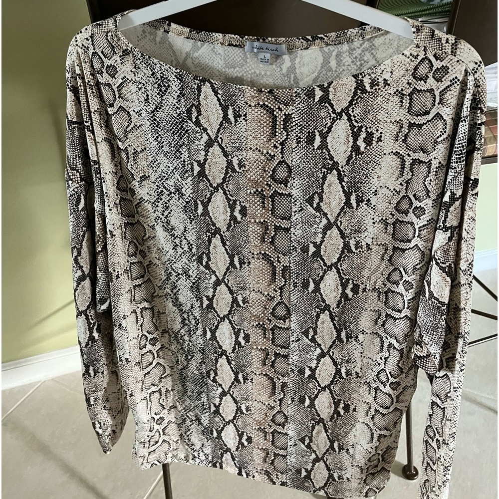 White Birch Snake Skin Dolman Top